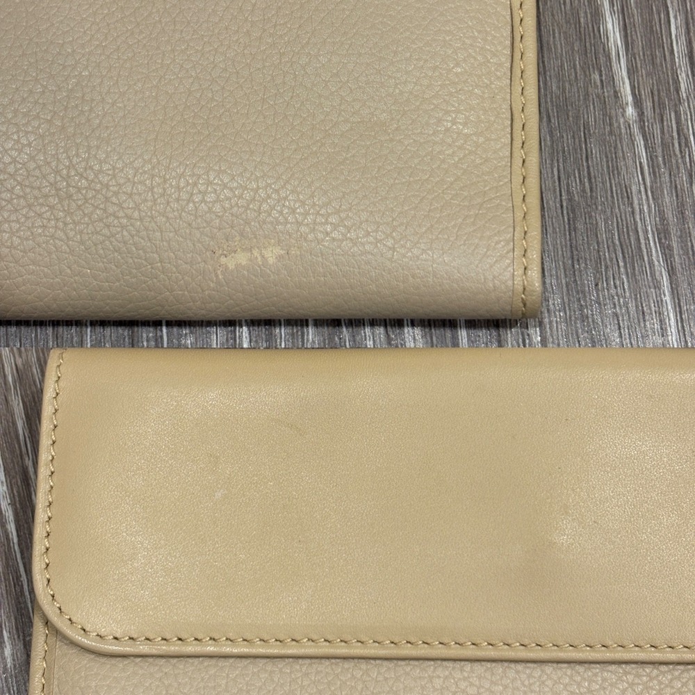 VTG Gucci Beige Cream Leather Interlocking G Flip Lock Long Wallet Quiet Luxury - Picture 2 of 7